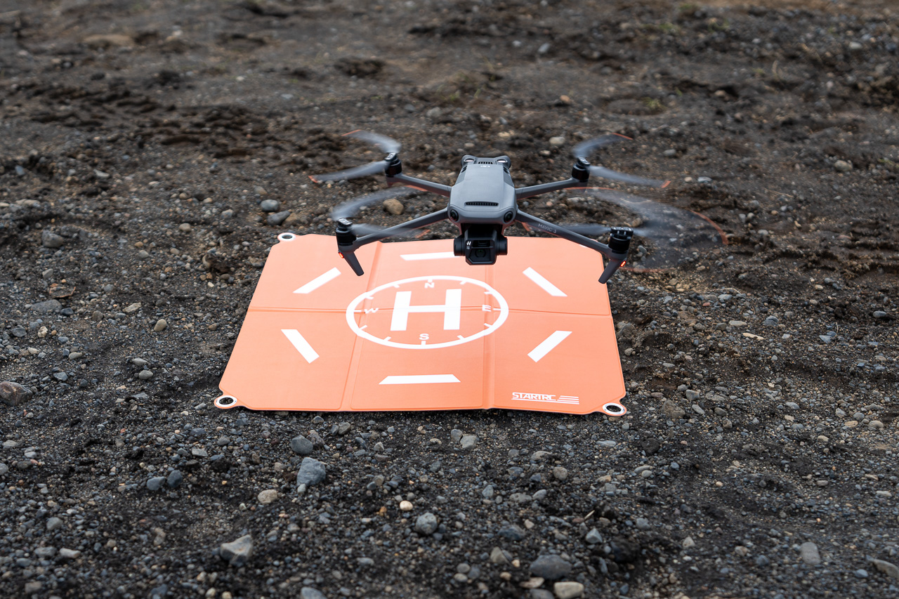Start Lande Pad für die Drohne in Island